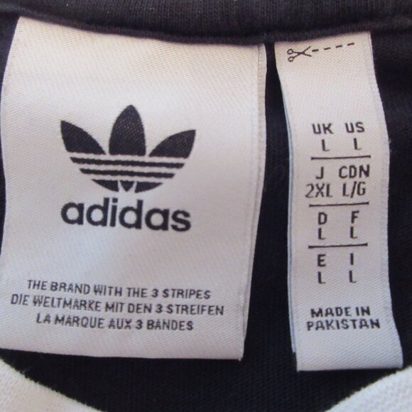 Mens Adidas 3 Stripe Black Long Sleeve TeeSize Large - Picture 9 of 9